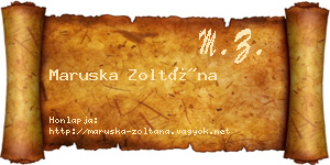 Maruska Zoltána névjegykártya